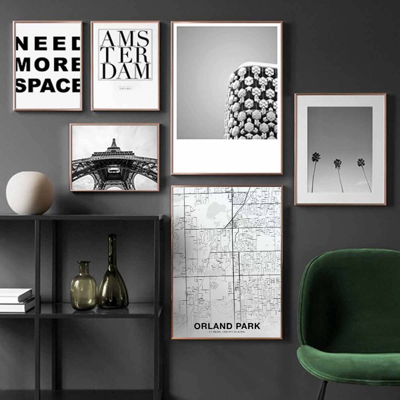 ORLAND PARK Illinois IL usa map poster black white Hometown City Print Modern Home Decor Office Decoration Wall Art Dorm Bedroom Gift