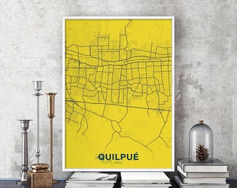QUILPUE Chile poster color Hometown City Print Modern Home Decor Office Decoration Wall Art Dorm Bedroom Gift