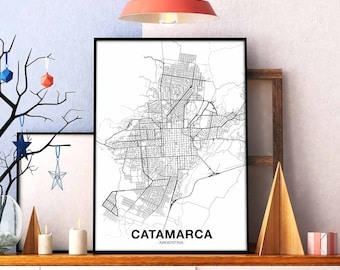 CATAMARCA Argentina map poster black white Hometown City Print Modern Home Decor Office Decoration Wall Art Dorm Bedroom Gift