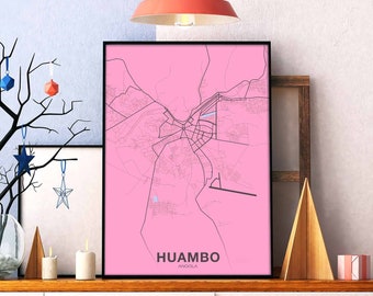HUAMBO Angola poster color Hometown City Print Modern Home Decor Office Decoration Wall Art Dorm Bedroom Gift