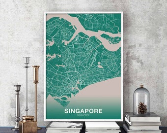 SINGAPORE Singapore poster color Hometown City Print Modern Home Decor Office Decoration Wall Art Dorm Bedroom Gift