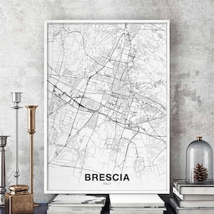 BRESCIA Italy map poster Hometown City Print Modern Home Decor Office Decoration Wall Art Dorm Bedroom Gift