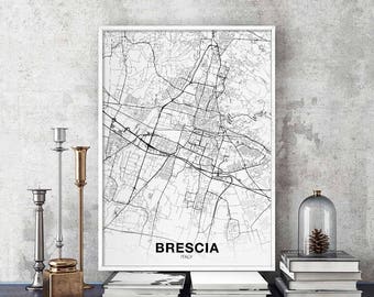 BRESCIA Italy map poster Hometown City Print Modern Home Decor Office Decoration Wall Art Dorm Bedroom Gift