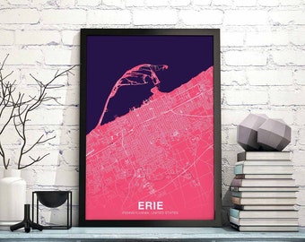 ELKHART Indiana IN USA poster color Hometown City Print Modern Home Decor Office Decoration Wall Art Dorm Bedroom Gift