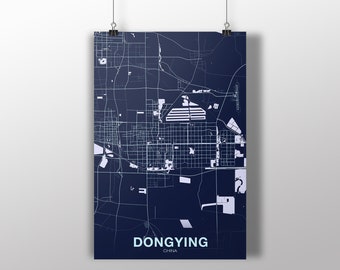 DONGYING China map poster color Hometown City Print Modern Home Decor Office Decoration Wall Art Dorm Bedroom Gift