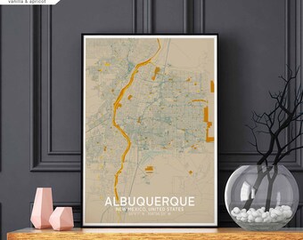 ALBUQUERQUE New Mexico USA map poster black white Hometown City Print Modern Home Decor Office Decoration Wall Art Dorm Bedroom Gift