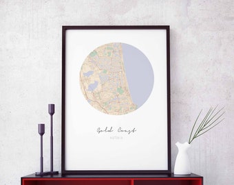 GOLD COAST Australia map poster wall decor design modern minimal nordic travel bedroom home art vintage retro dorm nursery housewarming