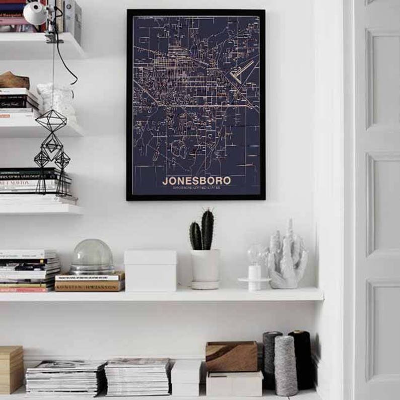 JONESBORO Arkansas AR US Map Poster Color Hometown City Print Etsy
