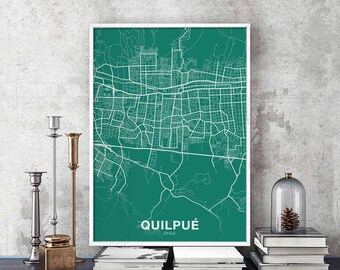 QUILPUE Chile poster color Hometown City Print Modern Home Decor Office Decoration Wall Art Dorm Bedroom Gift