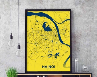 HA NOI Vietnam  poster color Hometown City Print Modern Home Decor Office Decoration Wall Art Dorm Bedroom Gift