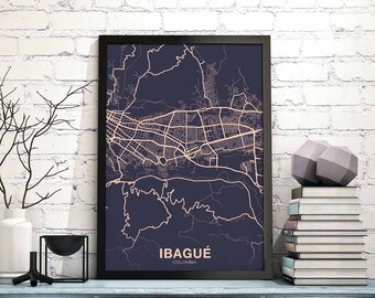IBAGUE Colombia poster color Hometown City Print Modern Home Decor Office Decoration Wall Art Dorm Bedroom Gift