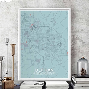 DOTHAN Alabama USA Poster Schwarz Weiß Hometown City Print Moderne Wohnkultur Büro Dekoration Wand Kunst Wohnheim Schlafzimmer Geschenk