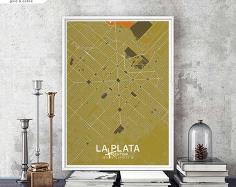 LA PLATA Argentina map poster black white Hometown City Print Modern Home Decor Office Decoration Wall Art Dorm Bedroom Gift