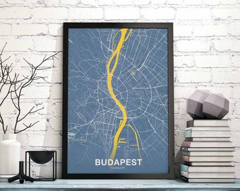 BUDAPEST Hungary poster color Hometown City Print Modern Home Decor Office Decoration Wall Art Dorm Bedroom Gift