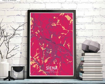 SIENA Italy map poster black white Hometown City Print Modern Home Decor Office Decoration Wall Art Dorm Bedroom Gift