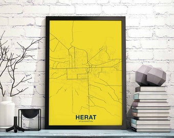 HERAT Afghanistan poster color Hometown City Print Modern Home Decor Office Decoration Wall Art Dorm Bedroom Gift