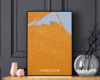 HAMILTON Canada poster color Hometown City Print Modern Home Decor Office Decoration Wall Art Dorm Bedroom Gift