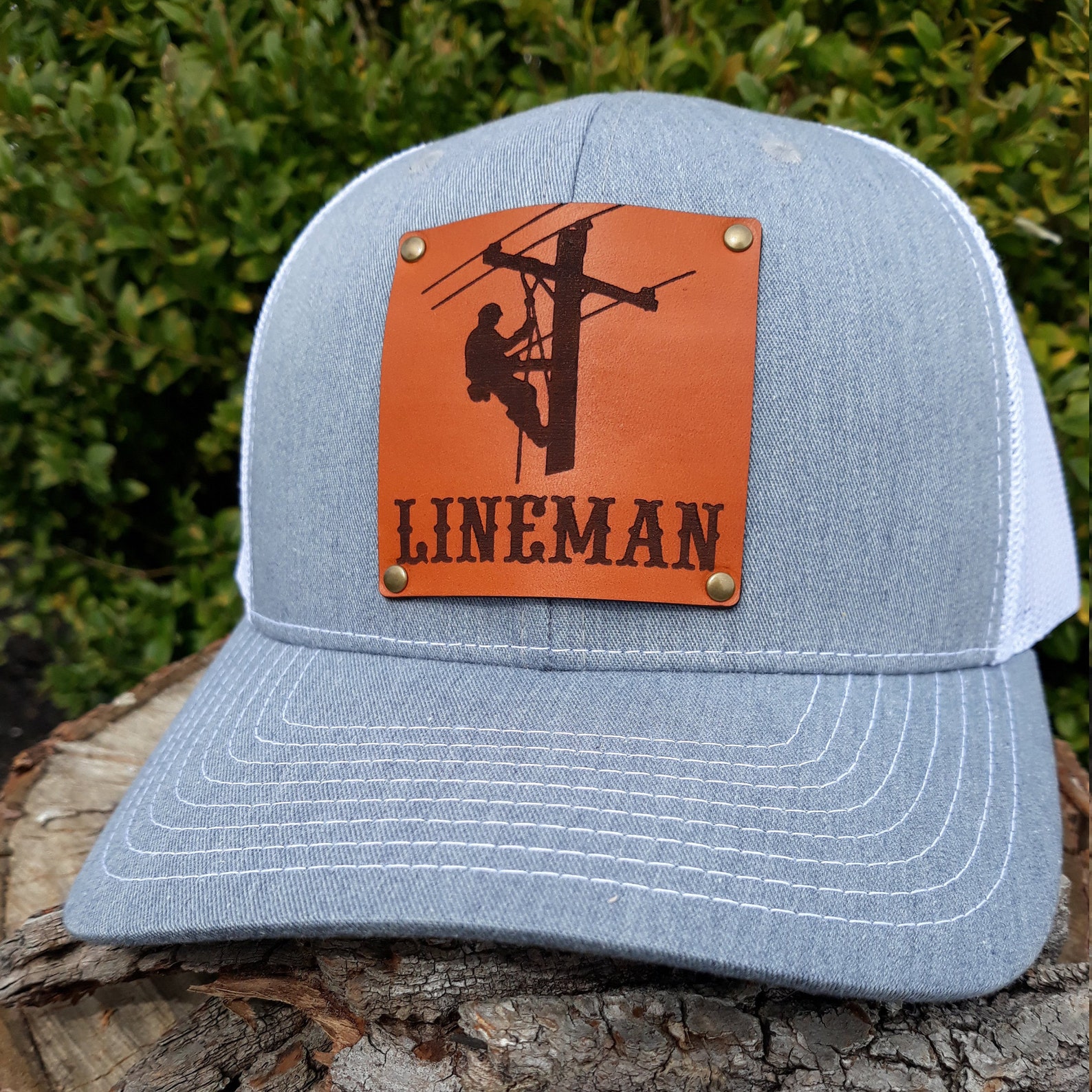 Lineman Leather Hat Power lineman hat Journeyman lineman Etsy