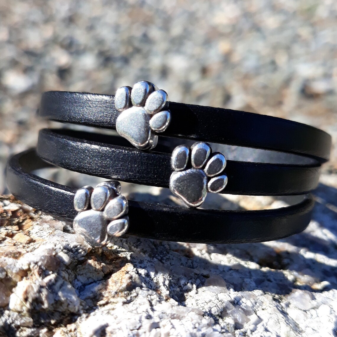 PAW PRINT BRACELET Leather Wrap bracelet Pet paw jewelry Etsy