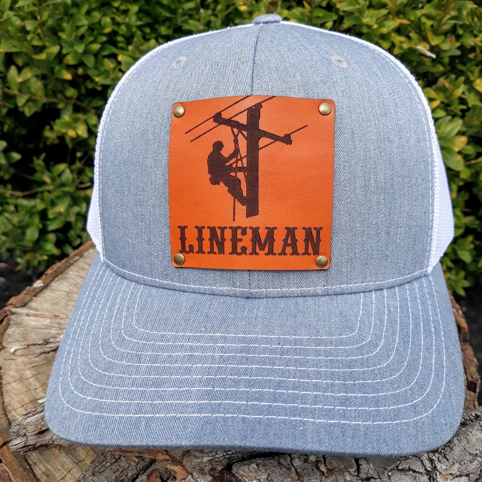 Lineman Leather Hat Power lineman hat Journeyman lineman Etsy