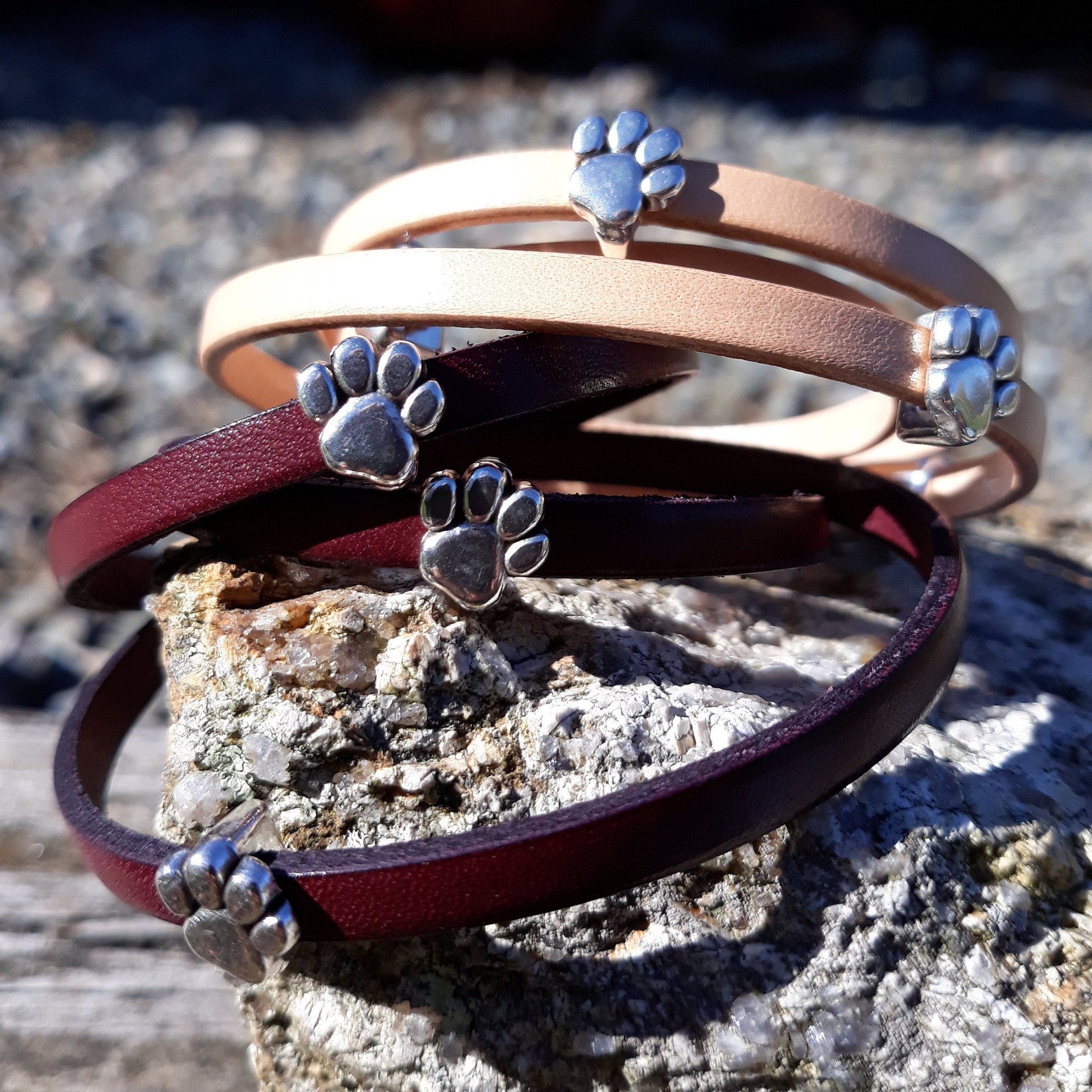 PAW PRINT BRACELET Leather Wrap bracelet Pet paw jewelry Etsy