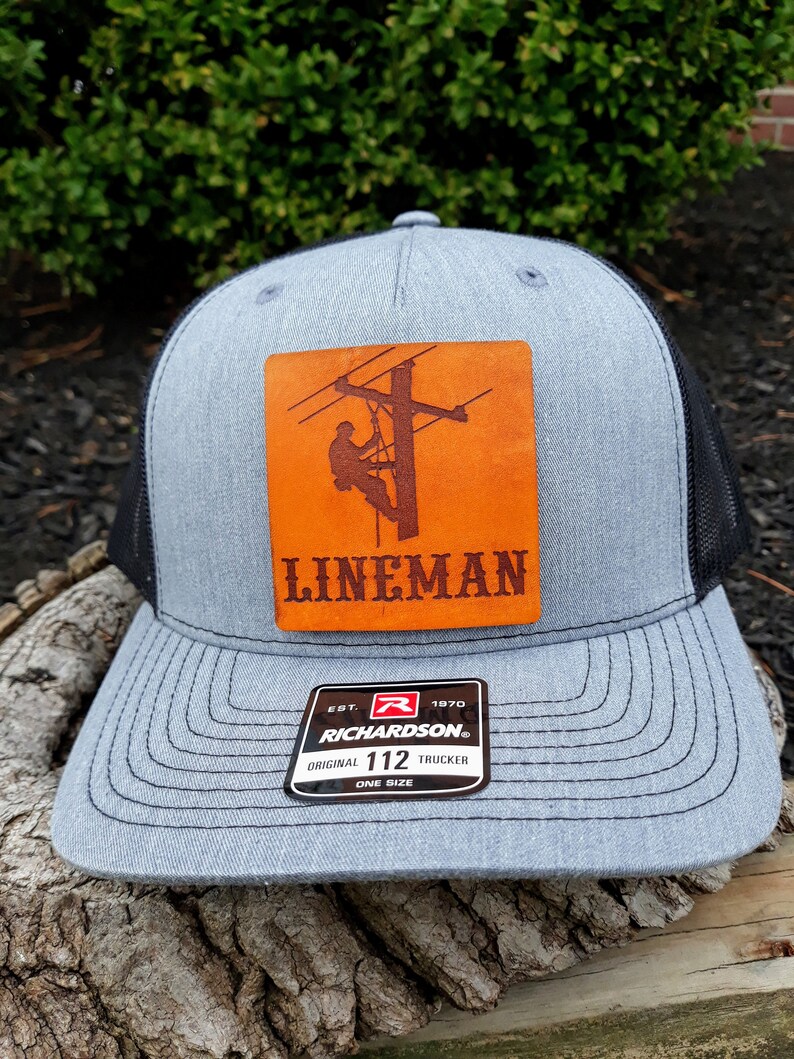 Lineman Leather Hat Power lineman hat Journeyman lineman Etsy