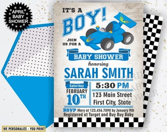 car themed baby shower invitations