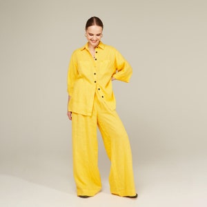 Linen tracksuit For Women, Two Piece Set, Linen Suit Women, Linen Trousers, And Linen Blouse, Summer Set, Resort Wear