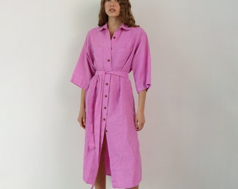 Frauen Leinenkleid mit entspannter Passform, Bio-Leinen für den Alltag