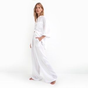 Linen pajamas, Linen pajama, Bachelorette pajamas, Linen sleepwear, Bridesmaid pajamas, Bridesmaid PJS, Bridal party pajamas, Bride pajamas