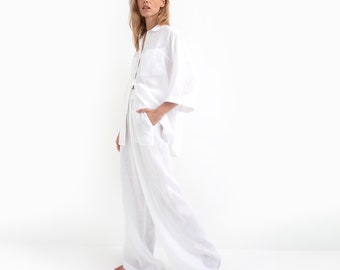 Leinen Pyjamas, Leinen Pyjama, Bachelorette Pyjama, Leinen Nachtwäsche, Brautjungfer Pyjama, Brautjungfer PJS, Brautparty Pyjama, Braut Pyjama