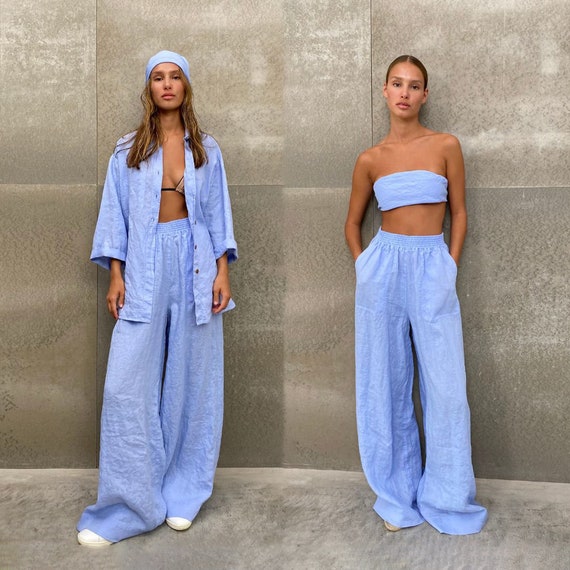 Linen Two Piece Set Shorts Co Ord Sets For Women Cotton Linen