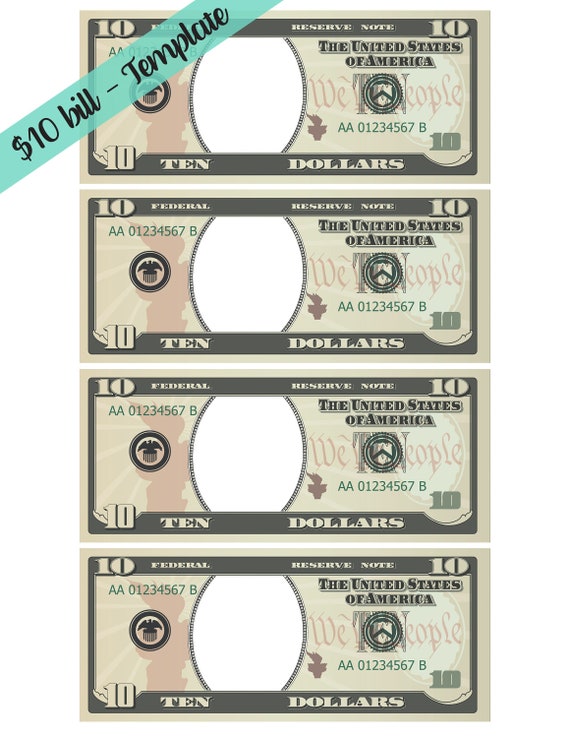 Blank 1 Dollar Bill Template