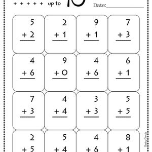 Addition and Subtraction Practice Sheets - Etsy
