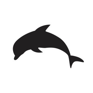 Dolphin Clipart B/W