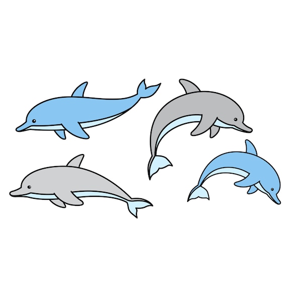 Dolphins Clipart | Dolphin images clip art | 4 different models and colors