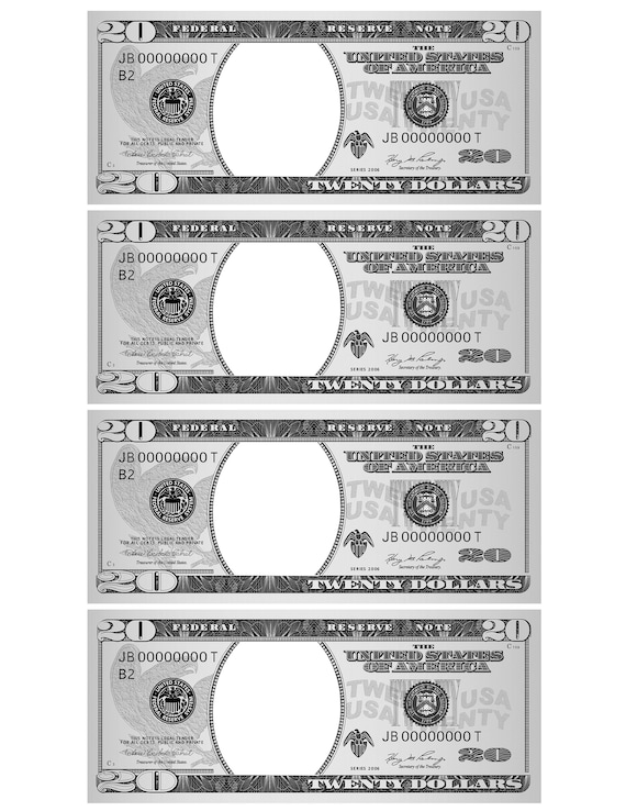 Black And White Dollar Bill Template