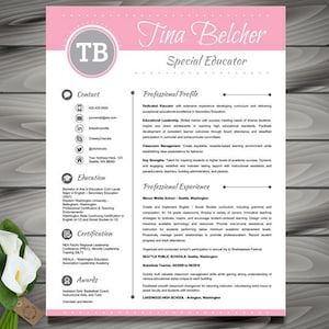 PINK Professional Resume Template | CV Template | PowerPoint EDITABLE