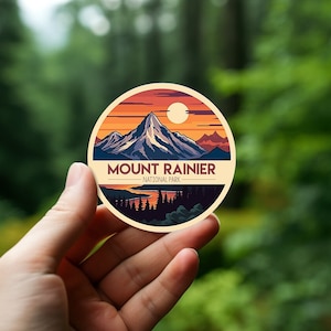 Einfassung Rainier | Nationalpark - Wasserfester Vinyl Aufkleber | Wasser-, kratz- und UV-beständig