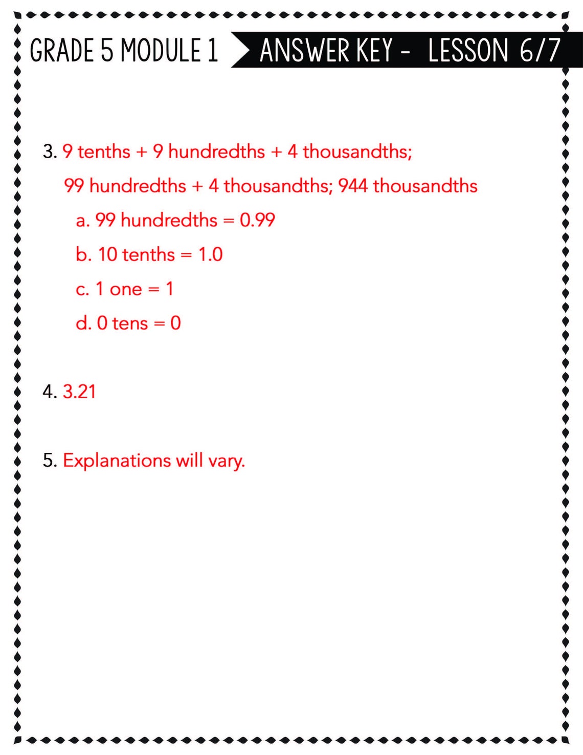Eureka Math | Engage NY - Extra Worksheets for 5th Grade (module 1) - Etsy