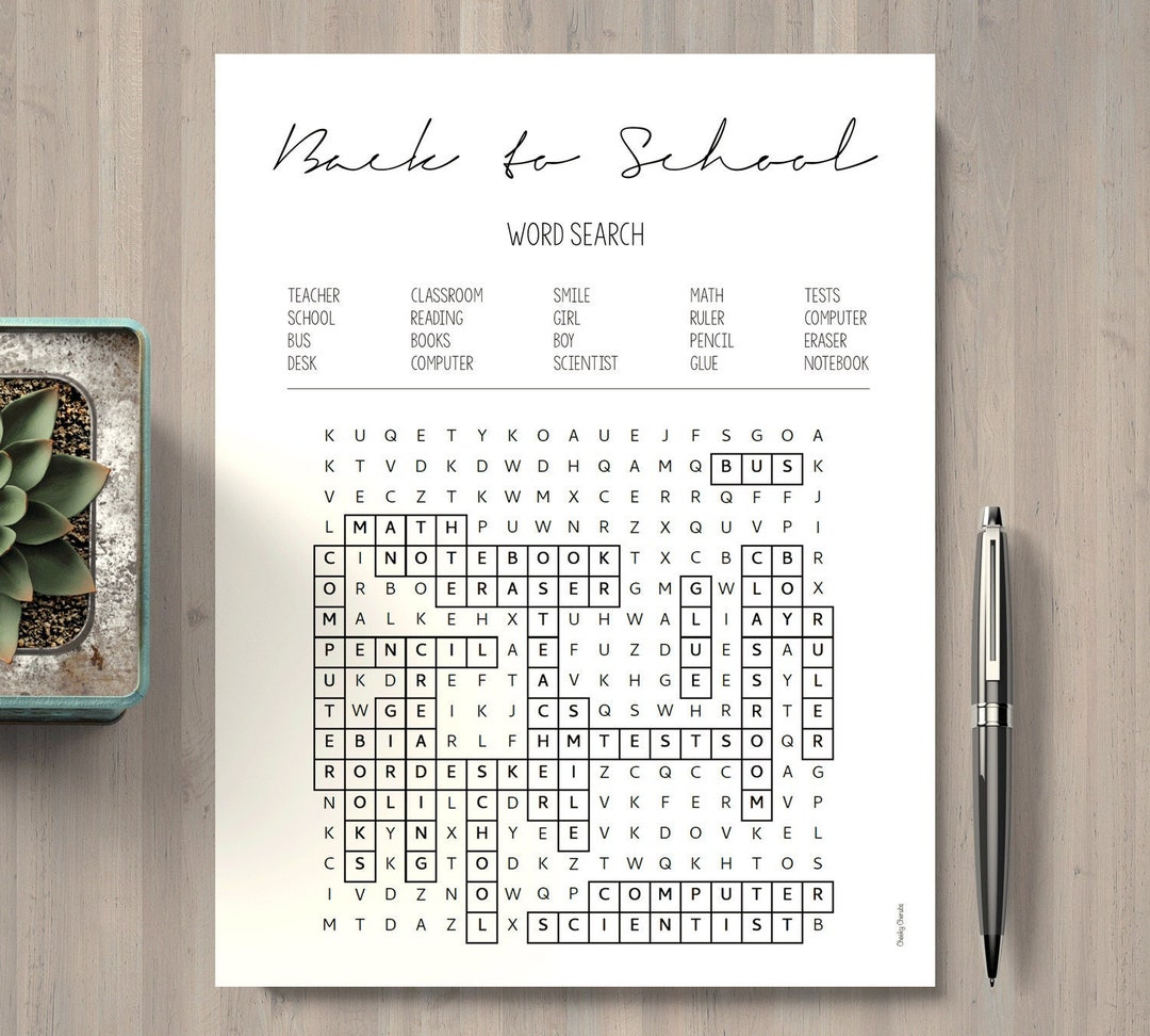 Back to School Word Search Puzzle Game With Answer Keys - Etsy