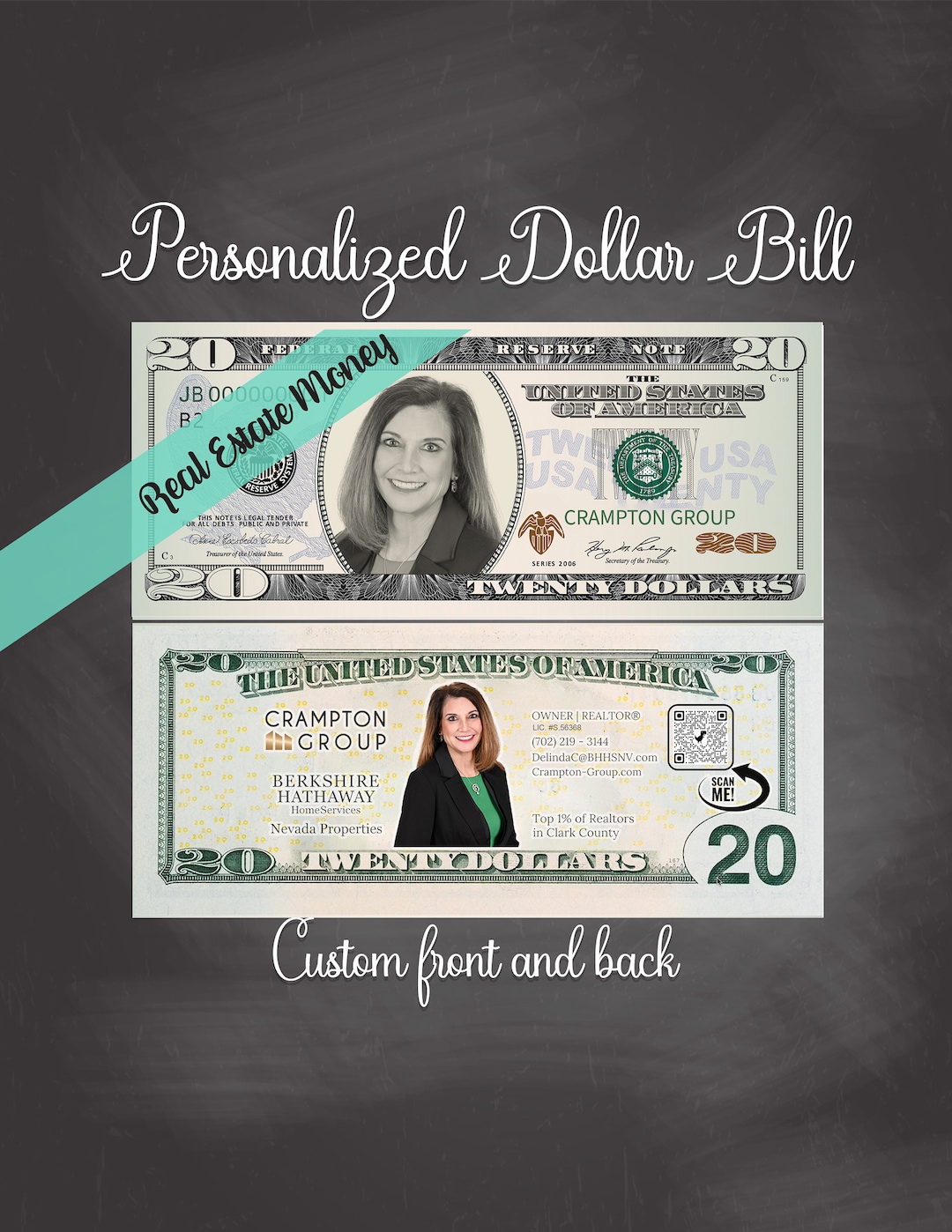 Custom Note Bill Personalized Real Estate Dollar Bill: Custom Face Money (digital ...