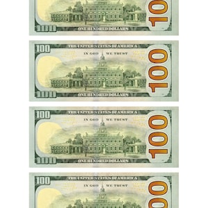NEW 100 Dollar Bill Template Letter Page With 4 Real Size Dollar NEW 100 Dollar Bill Template Letter Page With 4 Real Size Dollar