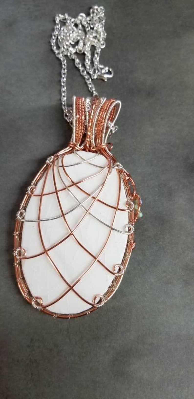 W H Grindley China plate wire woven pendant