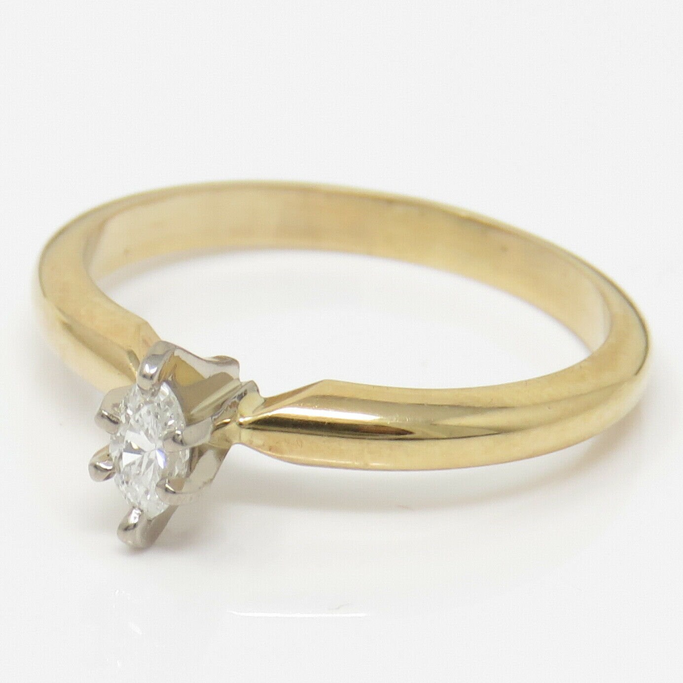 Classy 14k Yellow Gold Marquise Diamond Engagement Ring - Etsy