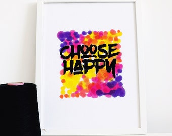 Modern Cross Stitch Kit - Choose Happy