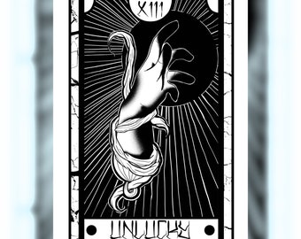 Carte de tarot de main malchanceuse