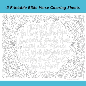 Bible Verse Coloring Pages | 5 Pages | Scripture Coloring Sheets ...