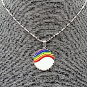 Pride Necklace for Men and Women - LGBT CSD Festival Jewelry - Gay Lesbian Bisexual Bi Transgender -  Rainbow Necklace