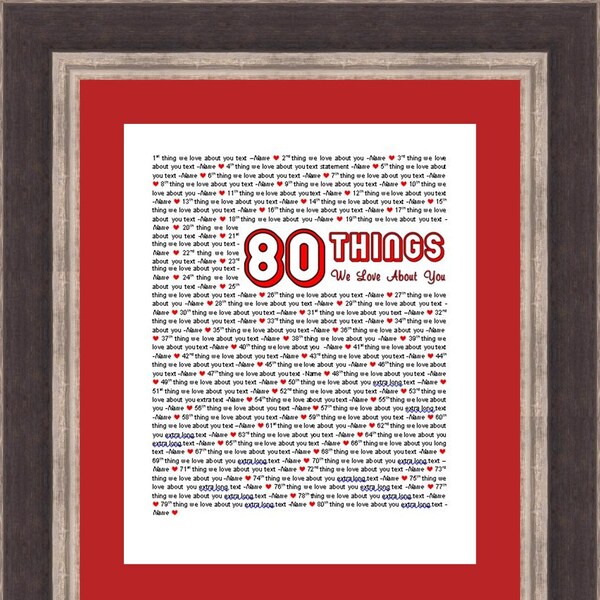 80 Things We Love About You Template Etsy